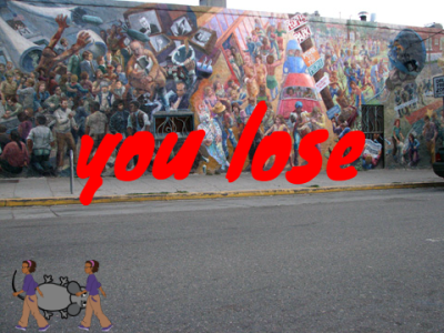 melewati warga sipil